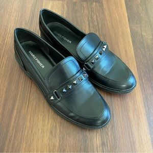 Marc Fisher Black Studded Loafers Sz 7.5